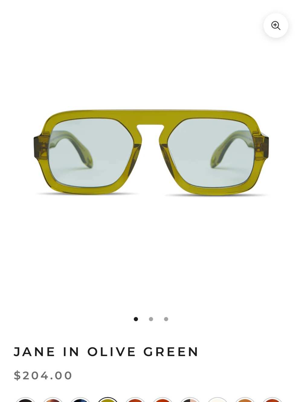 Jane Olive Green Women's Sunglasses